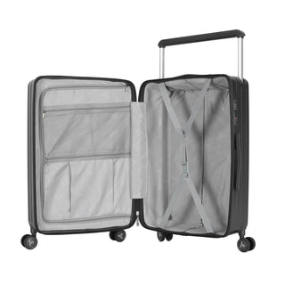 travel bags of 2pcs with wide aluminium handle and douple zipper - Black